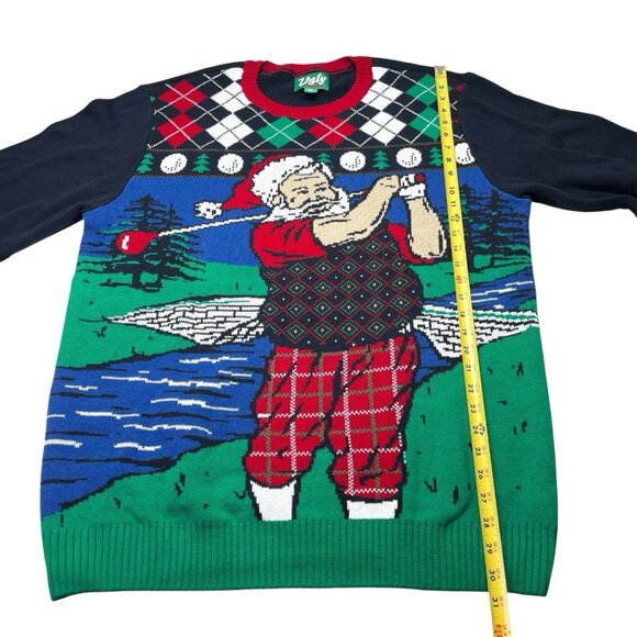 The Ugly Sweater Co. Santa Golfing Mens XXL Christmas Graphic Pullover - Picture 7 of 7